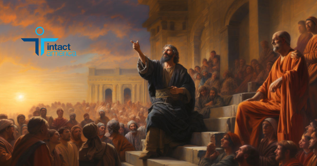 Apostle Paul, the first Intactivist, preaching against circumcision in the Bible