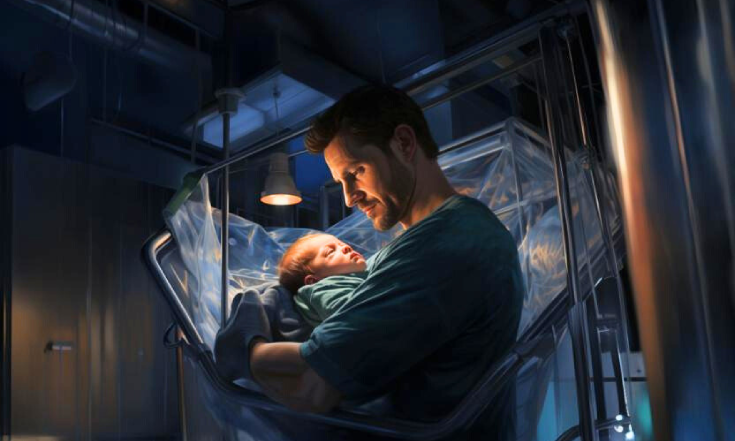 intactivist father holding his newborn son